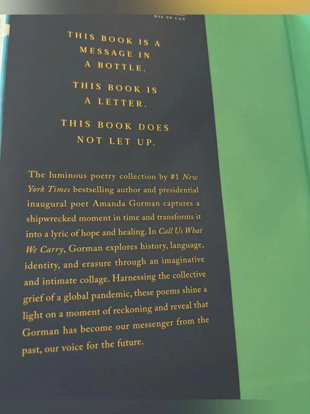 Call Us What We Carry by Amanda Gorman Hardcover Book